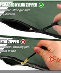 Comparison of upgraded nylon zipper vs metal zipper on Must-Have Six Color Canvas Tool Bags Set 11.2x7 Inch Heavy Duty Zipper Pouches
