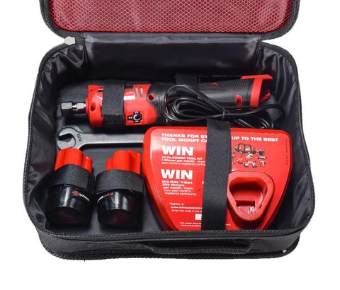 M12 FUEL 12V Straight Die Grinder Kit With Brushless 0.3 HP Motor, 3 Speed RPM Control, Two Batteries, Charger in Tool Bag
