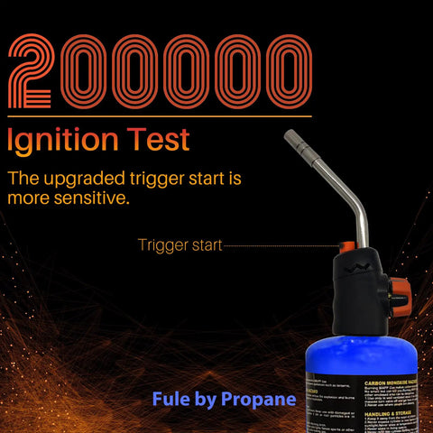 Pro Grade Self Ignition Propane Torch Head Kit With Trigger Start Pencil Flame Welding Torch Adjustable Knob Safe CSA Certified