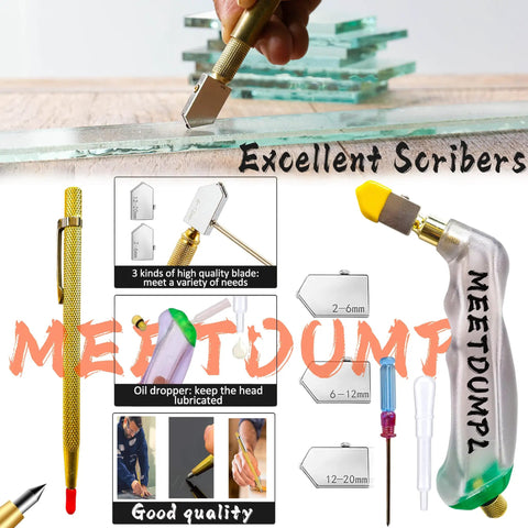 Stained Glass Craft Kit For Adults With Full Glass Art Tools Set including a scribe, various blades, and oil dropper.