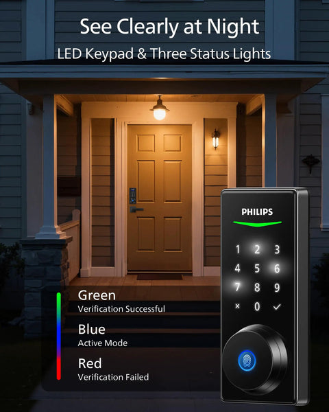 Ditch The Keys Fast Fingerprint Keyless Entry Door Lock With Glare Resistant Touchscreen Keypad Instant Auto Lock Extended Battery And One Time Visitor Code In Matte Black