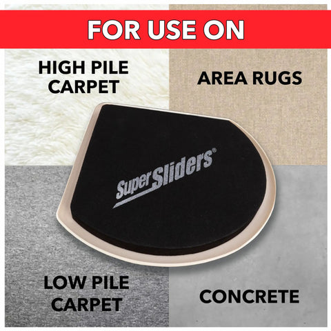 7 Inch Corner Furniture Sliders For Carpet And Hard Floors, Anti Slip Moving Pads, Set Of 4 Beige, Easy Glide For Beds