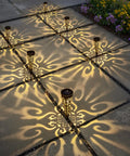 Solar Powered Fire Totem Style Outdoor Garden Lights Six Pack Waterproof Conical Stakes for Yard illuminating pathway