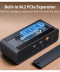 Built-In M.2 PCIe Expansion visible in the Badass Thunderbolt 5 Dock With Built In Ssd Enclosure for data storage.