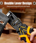 2 In 1 Grommet Tool Kit With Twist Change Heads 12mm And 10mm Magnetic Punching System for Canvas Leather Tarps DIY in use