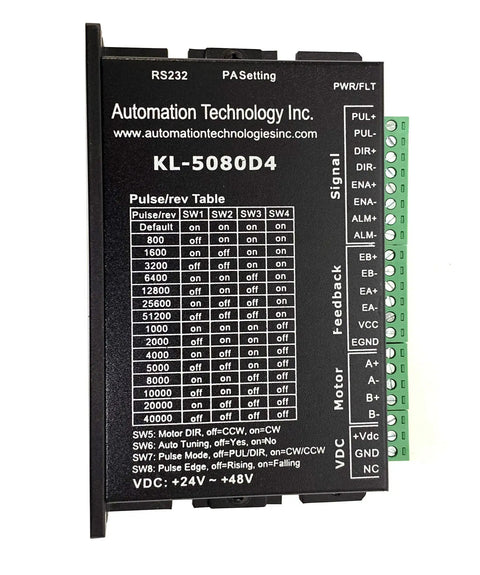 Bulletproof NEMA 23 Closed Loop Stepper Motor Setup Featuring Hella Smooth Hybrid Servo Control And A Dead On Precise 439 Oz Inch Output For Serious Shop Work Or Custom Builds, KL-5080D4 driver panel.