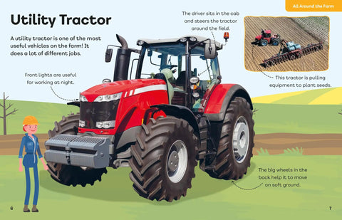 Awesome Farm Machinery Guide For Kids Tractors Harvesters Drones And More Learn How Modern Farming Works Through Fun Easy To Read Machines And Hands On Adventures utility tractor illustration