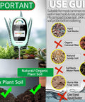 2 In 1 Soil Moisture And pH Meter Tester With Dual Screen For Plants Gardens Lawns And Indoor Outdoor Use No Guesswork For Smart Watering And Healthier Growth in use with a plant.