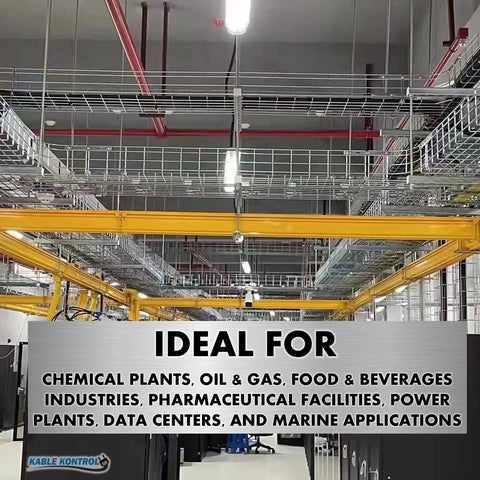 Stainless Steel Cable Tray Bulk Pack 180 Pcs 10 Feet Long 6 Inch Wide 4 Inch Deep Wire Mesh Cable Management Rack For Cords Organizer NEC Approved For Network Fiber Optic Installations Heavy Duty Pro Grade in industrial ceiling install