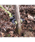 Heavy Duty Steel 360 Degree Tree Stump Remover Attachment for Tractors and ATVs, clamping around a small tree, Green
