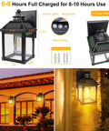 2 Pack Solar Wall Lights Outdoor Motion Sensor Sconce Dusk To Dawn LED Porch Lights Waterproof Wall Mounted Fixtures