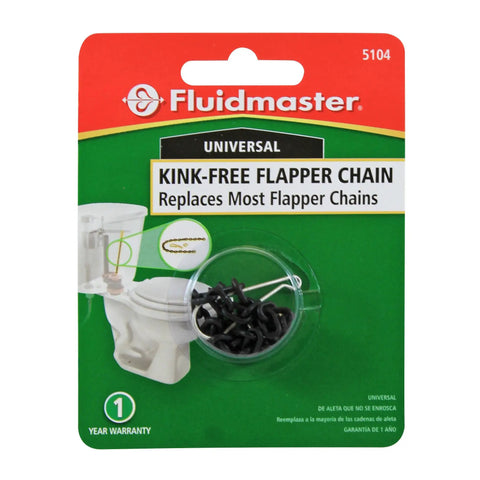 Universal Kink Free Toilet Flapper Chain Replacement Model 5104 Black Fits All Brands Easy Install Durable Construction Prevents Leaks