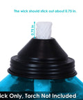 Replacement Fiberglass Wicks For Outdoor Tiki Torches And Lamps Eight Pack Fits Any Outdoor Torch Trim To Fit Wicks Half Inch Diameter By Eight Inch Height Long Lasting Flame Keeps Outdoor Nights Lit, wick in torch cap