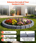 Faux Stone Landscape Edging Kit 15.5 Ft No Dig Border For Lawn And Garden Beds With Realistic Texture in garden setup