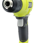 Close-up of Beefy 5.5 Amp Corded 3/8 Inch Variable Speed Compact Drill Driver, showing chuck and handle design, side view