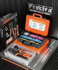 All In One Wire Crimping Tool Kit With 200 Heat Shrink Connectors, Color Coded Crimper And Wire Stripper, IP67 Waterproof Terminals