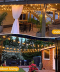 30Ft G40 LED Outdoor String Lights With 24 Color Changing Options And 128 Modes Dimmable Weatherproof in patio and backyard settings