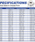 Thrust Bearing Set 2 Pack Beefy Full Complement Chrome Steel Tapered Roller Bearings With Case Hardened Steel 0.69 Inch Bore 1.22 Inch OD 0.39 Inch Width Heavy Duty High Temperature Resistant size chart showing dimensions and bore