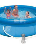 Children playing in a 10-Foot By 30-Inch Easy Set Pool With Triple-Strong Laminated Sidewalls, Quick No-Fuss Setup On Level Ground
