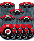 60 Pack Flap Discs 4 1/2 Inch For Angle Grinder Set With 40 60 80 120 Grit Type 29 Zirconia Abrasive Wheels 7/8 Inch Shank