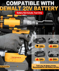 Top Tier Cordless Impact Wrench 3/4 Inch with DEWALT 20V battery compatibility, tool only, ergonomic grip, heavy duty design.