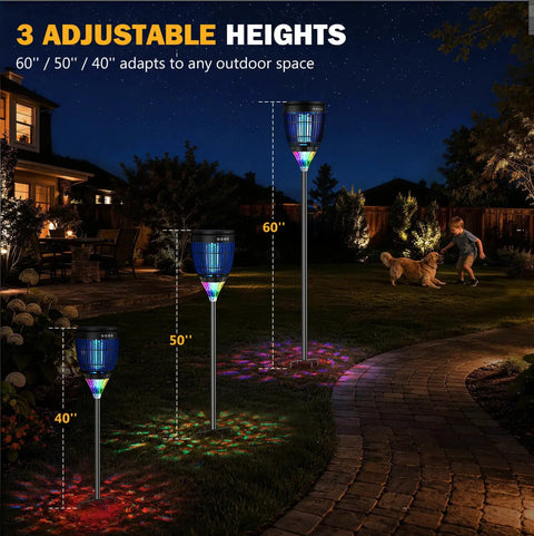 Super Effective Solar Bug Zapper Outdoor Kills Mosquitoes Gnats Flies Fast With 4200V High Voltage Zap adjustable heights view