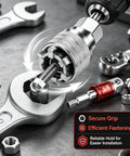 Badass Adjustable Socket Wrench Fits 10Mm To 19Mm Automatic Self Adjusting Tool shown gripping a rounded nut on a workbench.