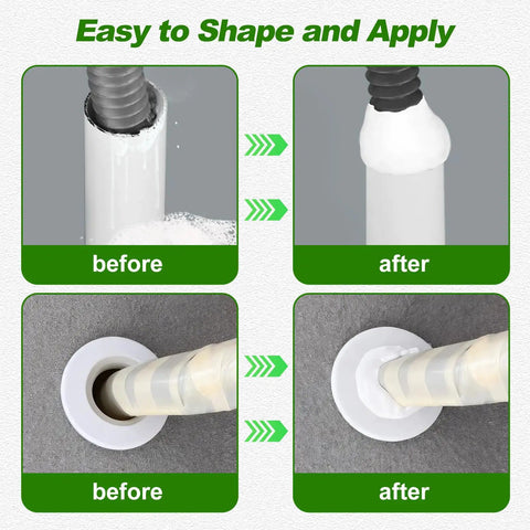 Six Pack Waterproof Sealant Mastic White Repair Clay used to seal pipe openings before and after application