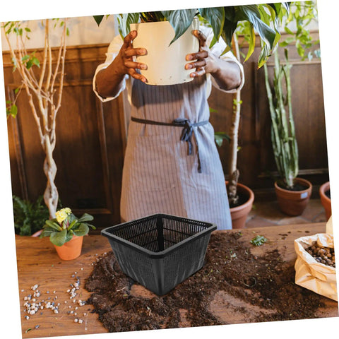 Hydroponic Plant Basket Net Pots 2 Pack For Veggie Growing, Lightweight Plastic Mesh Pots, Easy To Move And Relocate, black mesh pot on soil for indoor hydroponics
