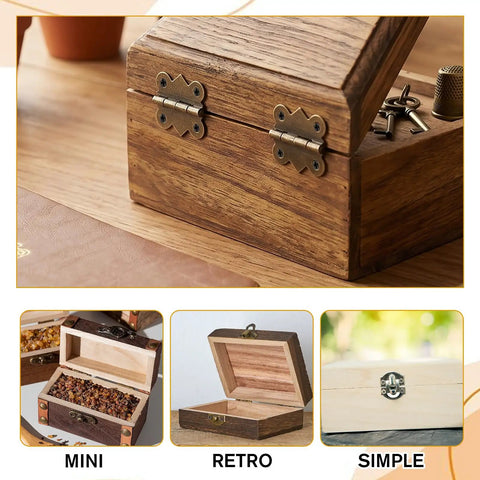 Fifteen Pcs Jewelry Box Hinges Set With Sixty Screws Antique Bronze Small Hinges on wood box, vintage style display.