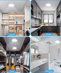 Two Pack Battery Operated Motion Sensor LED Ceiling Light, 7.2 Inch Flush Mount Fixture, 6000K Daylight White in laundry, kitchen, closet, bathroom