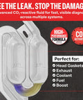 Combustion Leak and Head Gasket Test Kit With 8 Oz Leak Detection Fluid Over 100 Tests Includes Tester and Nozzle Made in USA Pro Grade Quick Leaks Check for Fuel Boost Coolant and More for Most Engine Systems with CO2-reactive fluid.