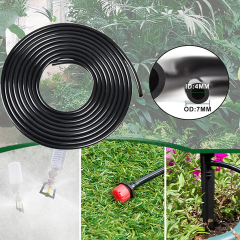50 Foot One Quarter Inch Drip Irrigation Tubing For Lawn And Garden, Flexible Polyethylene Distribution Line Hose in garden setting