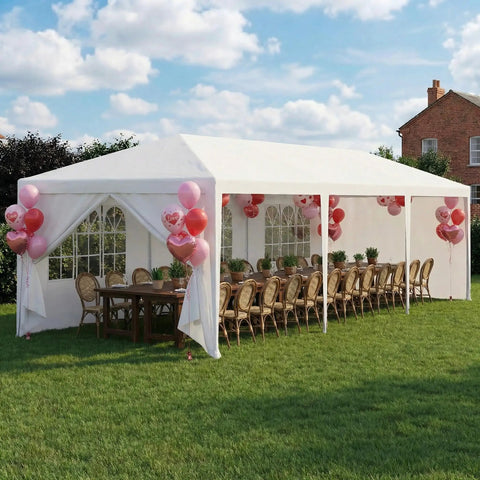 buy a tent for party 10x30 Ft Party Tent Outdoor Canopy For Backyard Bash Parties With 8 Removable Sidewalls Waterproof For Weddings BBQs And Events Heavy Duty Alloy Frame