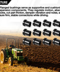 Kick The Dust With These Heavy Duty 12 Pc Suspension Bushings Upper Lower A Arm Isolators Fit John Deere Gator Xuv 625i 825i 855D 4x4 5E 6E 6D, showcasing black flanged bushings on farm equipment.