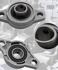 Zorfeter pillow block bearing, 12 mm ID, zinc alloy flange-mounted self-aligning, 4-piece set