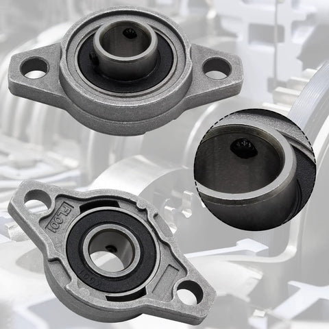 Zorfeter pillow block bearing, 12 mm ID, zinc alloy flange-mounted self-aligning, 4-piece set