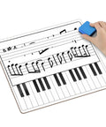 11 By 14 Inch Keyboard Practice Dry Erase Lapboard Double Sided Music Staff Whiteboard with hand erasing notes