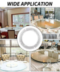 Two 8-inch aluminum Lazy Susan bearings; metal rotating turntable swivel plates for dining tables.