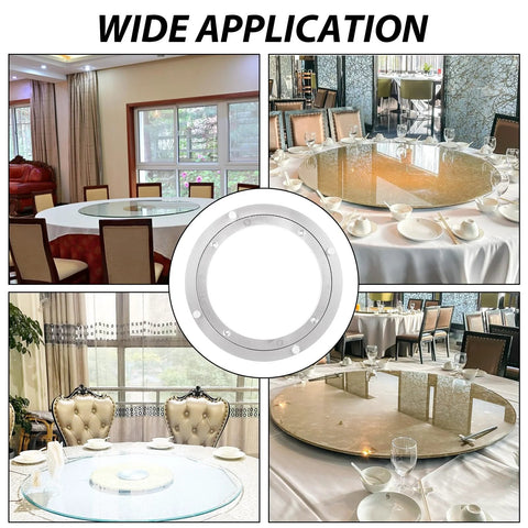 Two 8-inch aluminum Lazy Susan bearings; metal rotating turntable swivel plates for dining tables.