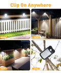 Clip On Solar Lights 4 Pack With 60 LED 500LM Motion Sensor USB And Solar Powered Waterproof Security Lights on fence, deck, yard, tree