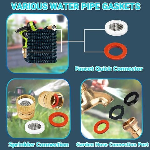 Two In One Faucet And Plumbing Washer Kit With 233 Pcs Beveled And Flat Gaskets for various water pipe connections.