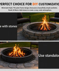 Smokeless 48 Inch Fire Pit Ring With Perforated Steel Insert For DIY In Ground Or Above Ground Heavy Duty Round Rim burning