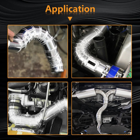 Piclafe 3'' polished 304 stainless steel exhaust pie-cut elbows, laser-cut and deburred, 5 pcs