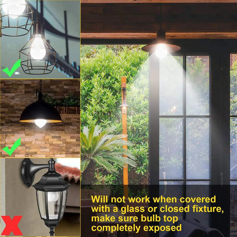 Smart Motion Sensor Light Bulbs 12W 100W Equivalent E26 6500K 1000lm 120V installation examples indoor and outdoor use