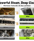 Powerful Steam, Deep Clean. Before and after images of kitchen and laundry surfaces cleaned with Gotta Get Your House Sparkling Clean With This Bad Boy High Pressure Steam Cleaner.