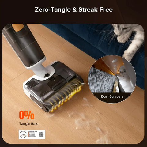 All In One Cordless Vacuum Mop For Hard Floors With 20000Pa Suction Wet Dry Cleaning Edge To Edge Self Cleaning Electric Mop