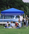 Pop Up Canopy Tent 10x10 Ft With Slant Leg Frame, No Hassle Setup Gazebo Shelter for patio deck garden and beach, blue.