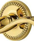 Newport Rosette Privacy Lever Set With Right Hand Portofino Lever Two And Three Eighths Backset Lifetime Brass Finish Easy Install