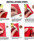 Installation steps for Stainless Steel Snap Fasteners Kit 320 Pieces Heavy Duty 15mm Press Studs For Clothes Bags Leather Boat Canvas Includes 80 Sets With Sockets Caps Female And Male Snaps 3 Tools Clear Storage Box Four Color Options